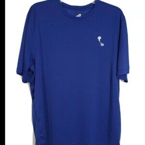 Ahead USA Mens T Shirt Large Blue Short Sleeve Golf Crew Neck Palm Tree 1911